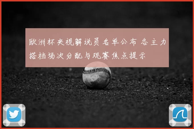 欧洲杯央视解说员名单公布 各主力搭档场次分配与观赛焦点提示
